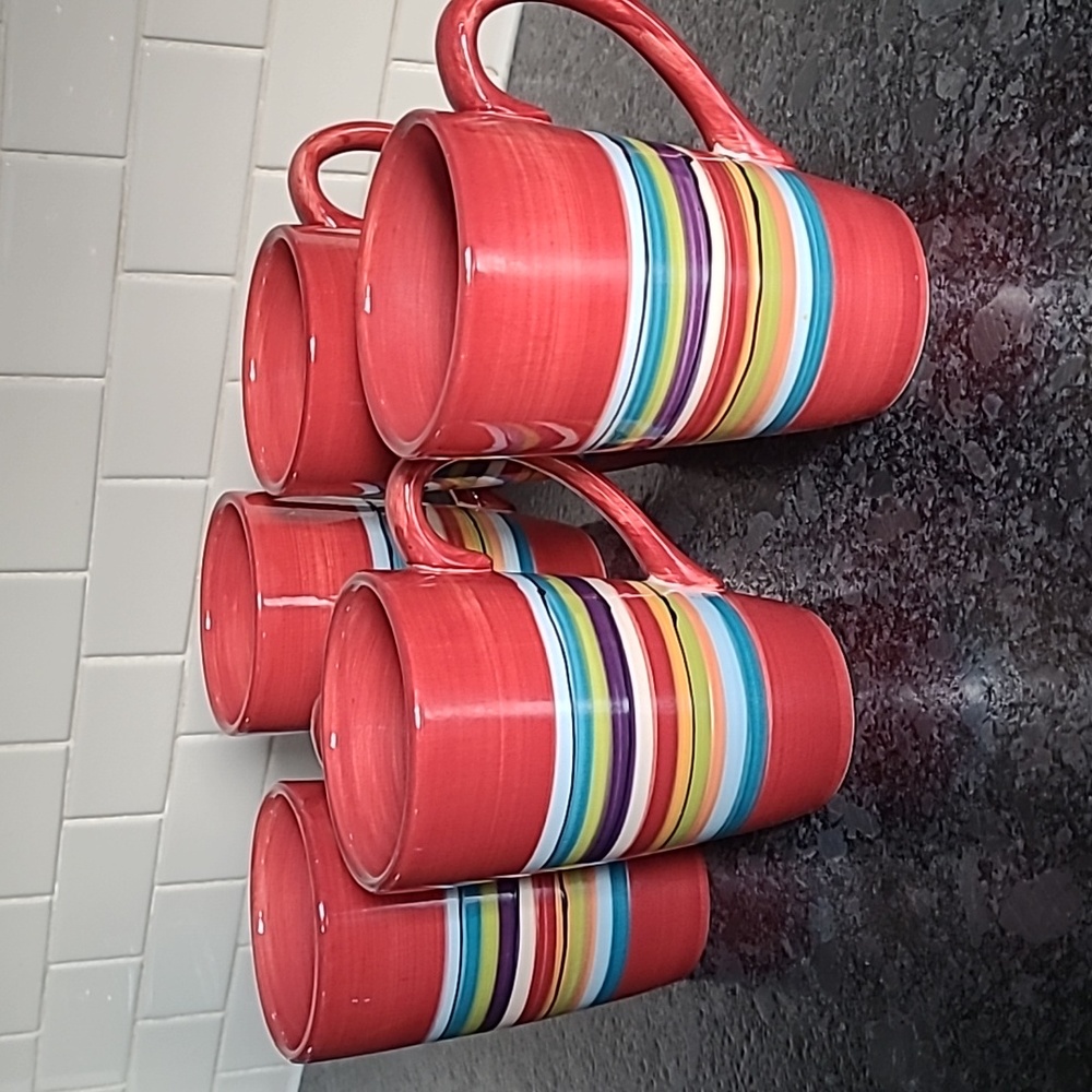 Table Tops Gallery - Handpainted Mugs - Set of 5